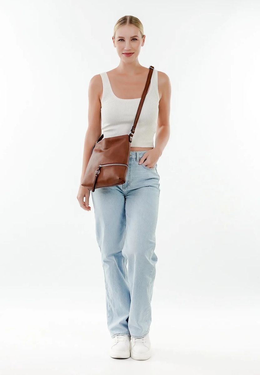 Tamaris Umhängetasche, Emblem, Anhänger, für Damen, braun, 99