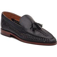 Geflochtene Leder-Loafer mit Quasten
