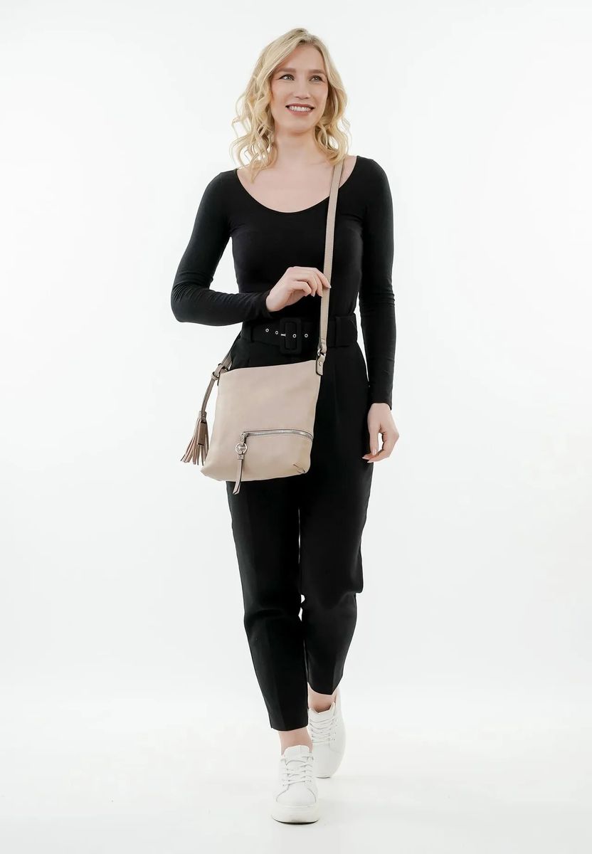 Tamaris Umhängetasche, Emblem, Anhänger, für Damen, beige, 99