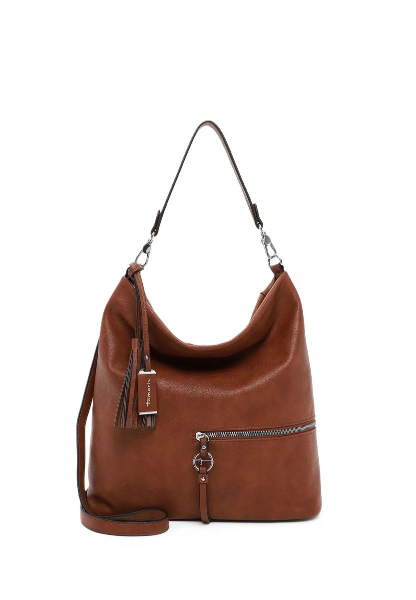 Tamaris Schultertasche, Reißverschluss, Anhänger, für Damen, braun, 99
