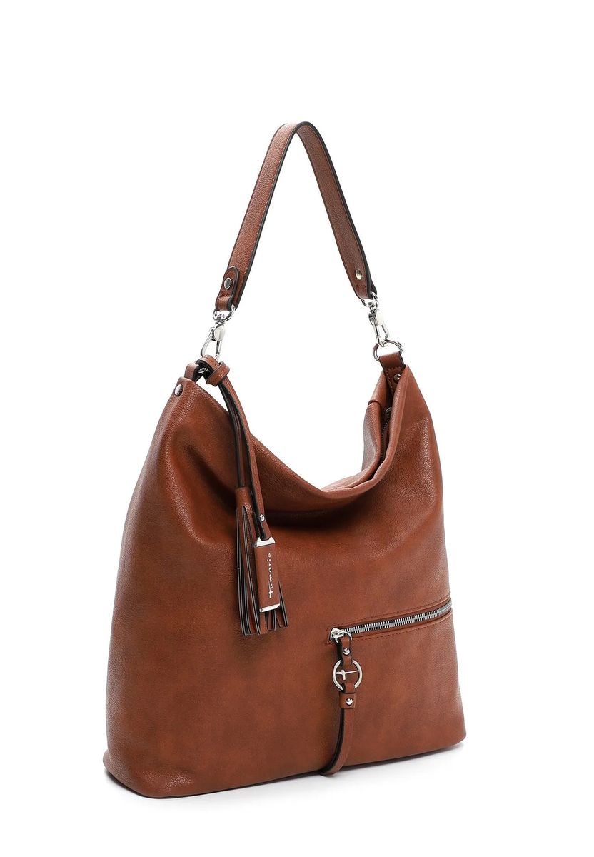 Tamaris Schultertasche, Reißverschluss, Anhänger, für Damen, braun, 99