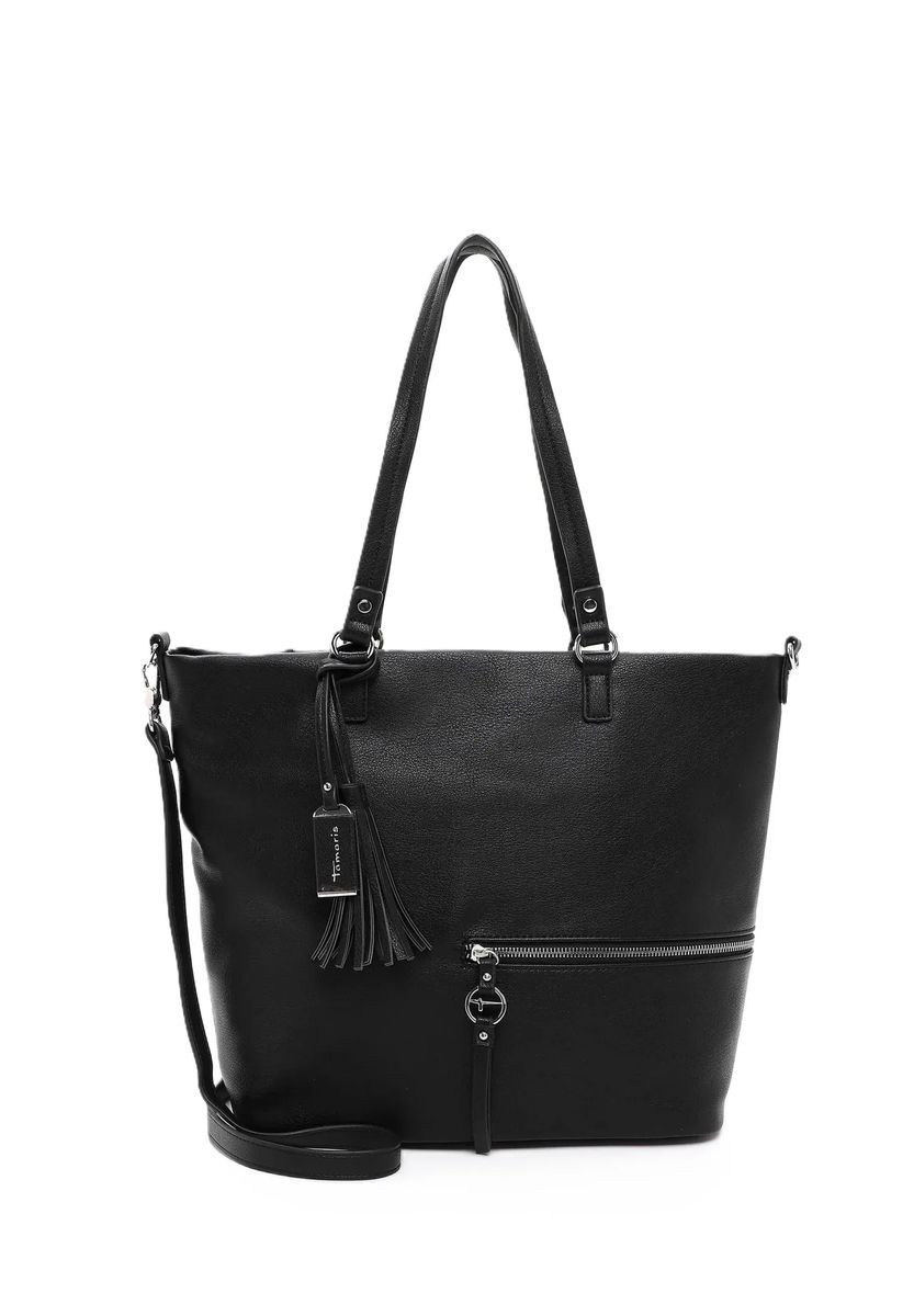 Tamaris Shopper, Reißverschluss, Anhänger, für Damen, schwarz, 99