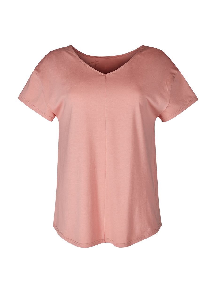 V-Ausschnitt Lounge-T-Shirt mit Mittelnaht