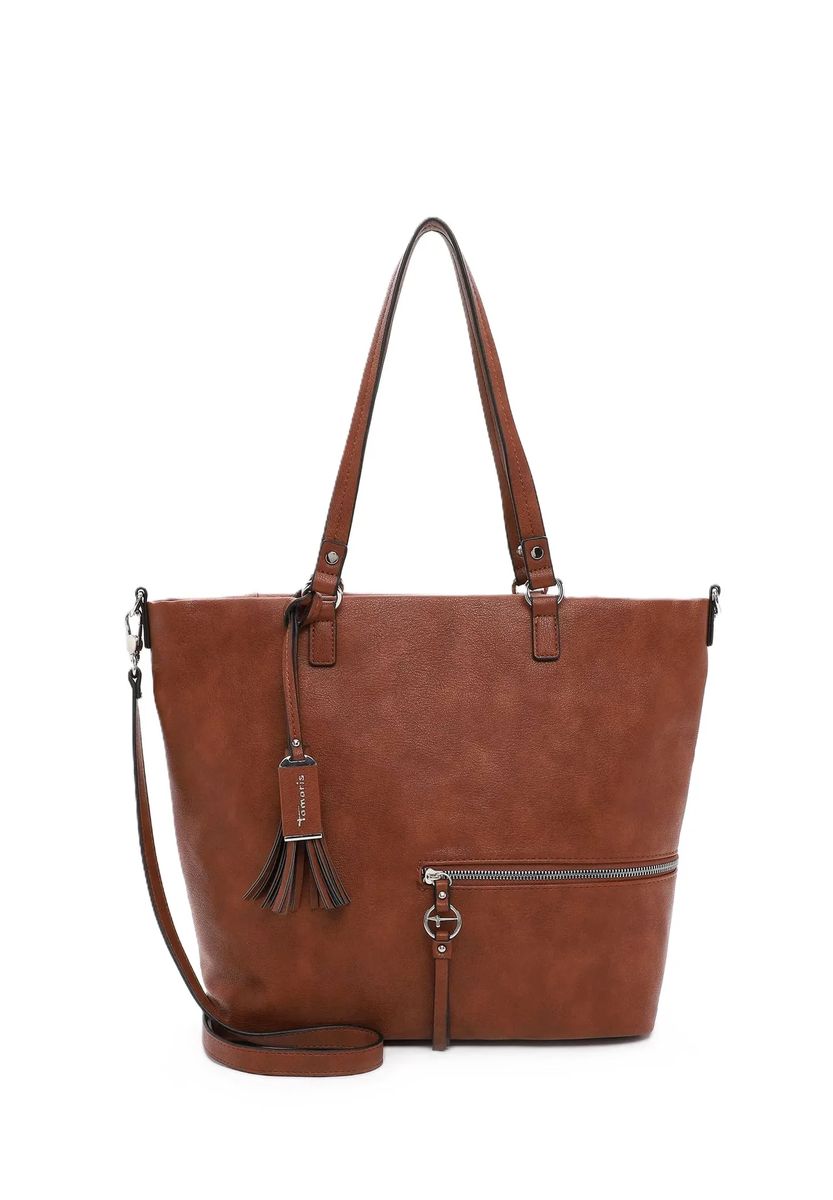 Tamaris Shopper, Reißverschluss, Anhänger, für Damen, braun, 99