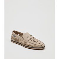 Geflochtene Penny-Loafer aus Wildlederimitat