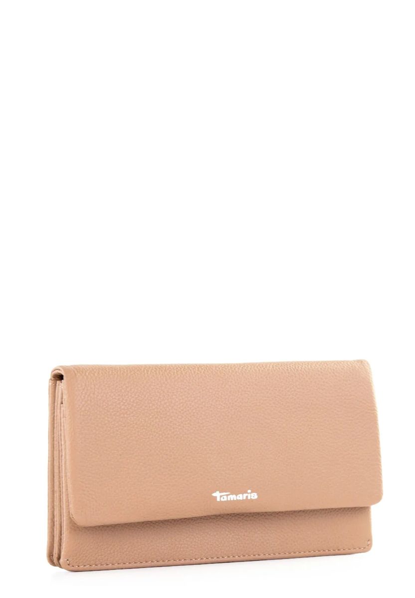 Tamaris Langbörse "Amanda", Leder, Druckknopfverschluss, für Damen, beige