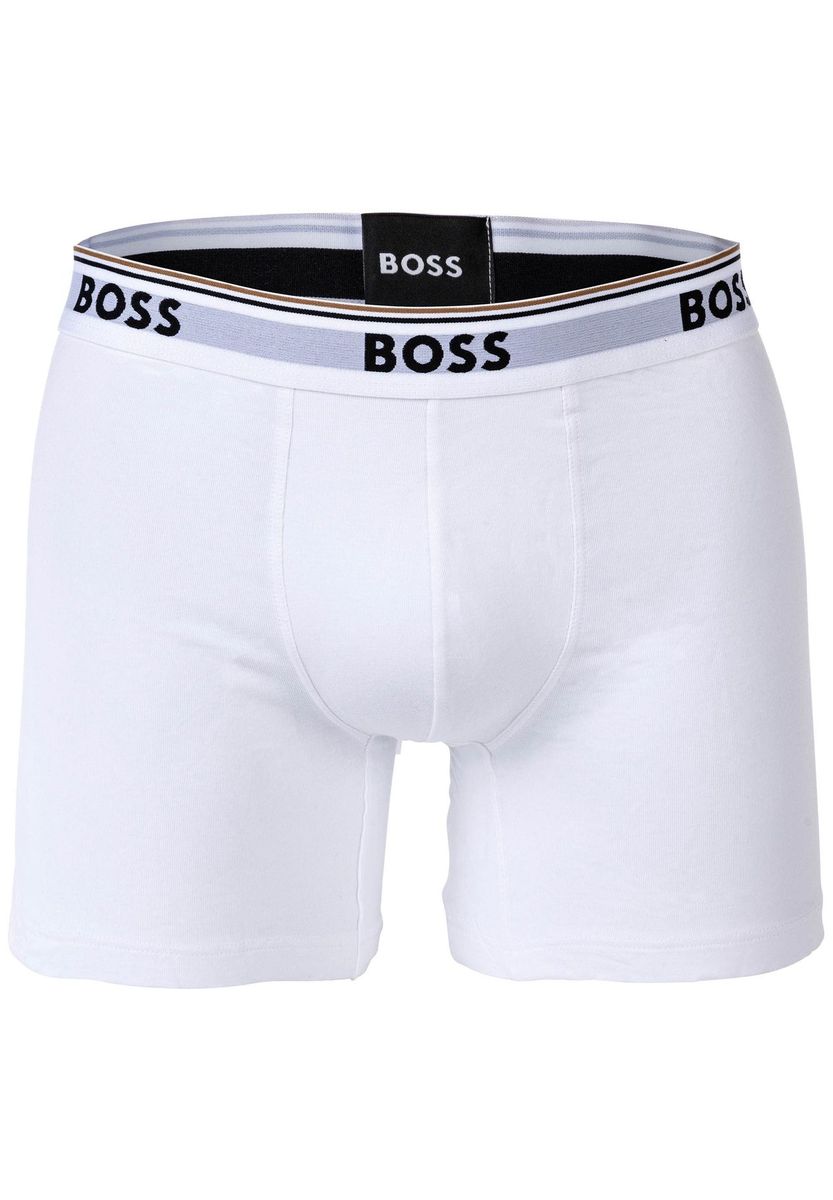 Klassische weiße Boxerbriefs mit Logo-Bund