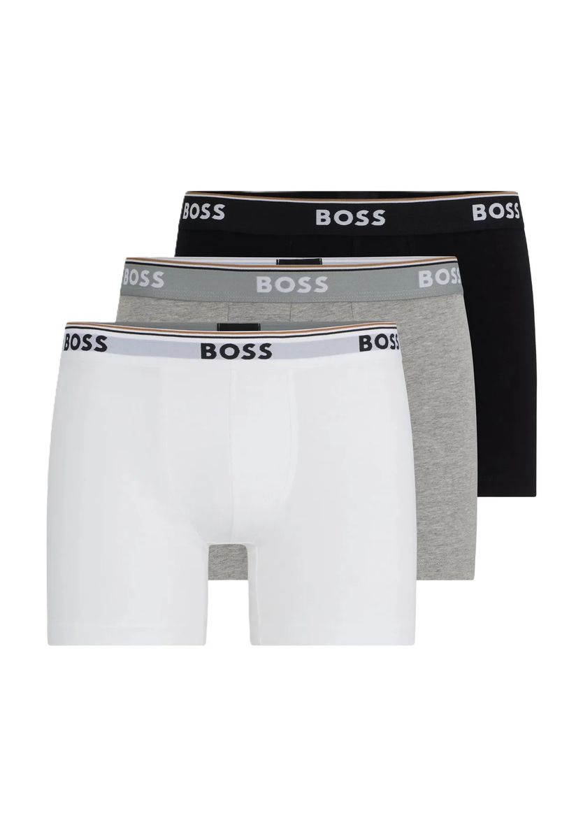 Klassische weiße Boxerbriefs mit Logo-Bund
