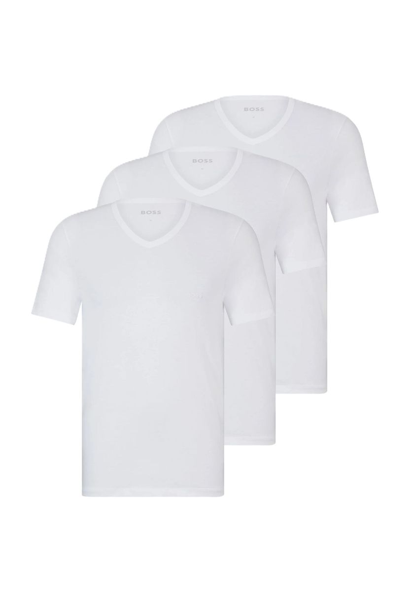 Klassisches weißes V-Ausschnitt Baumwoll-Unterhemd