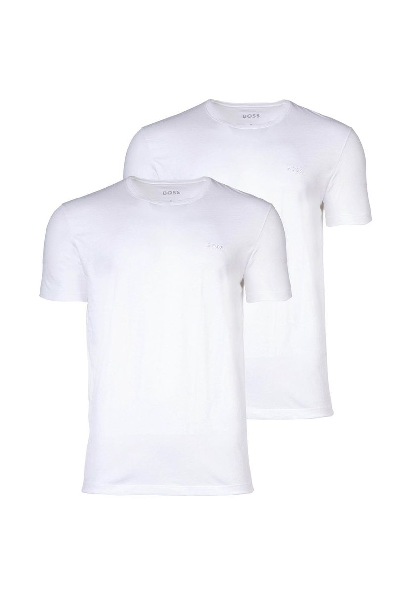 Klassisches weißes Baumwoll-T-Shirt mit Rundhalsausschnitt