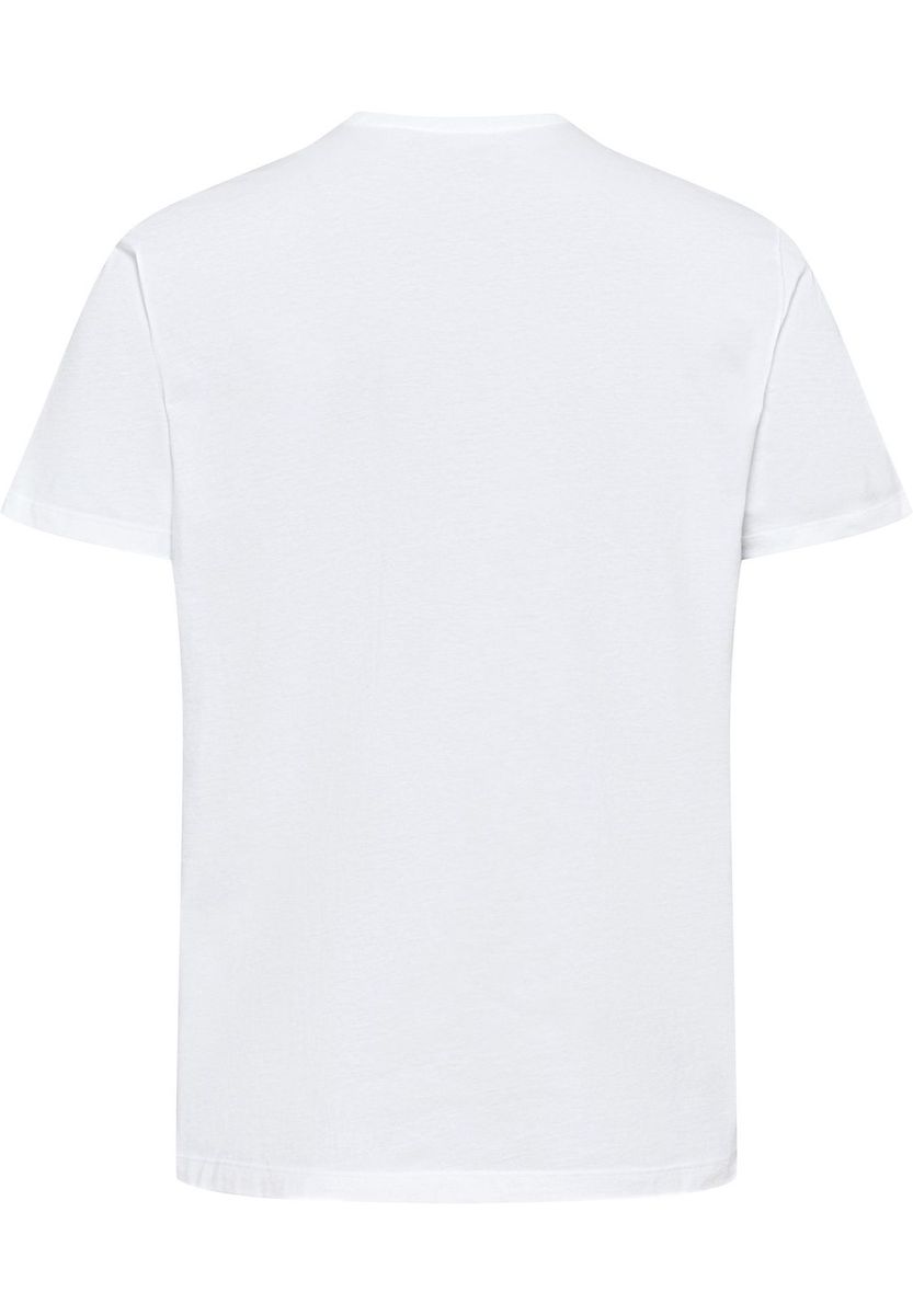 Klassisches weißes Baumwoll-T-Shirt mit Rundhalsausschnitt