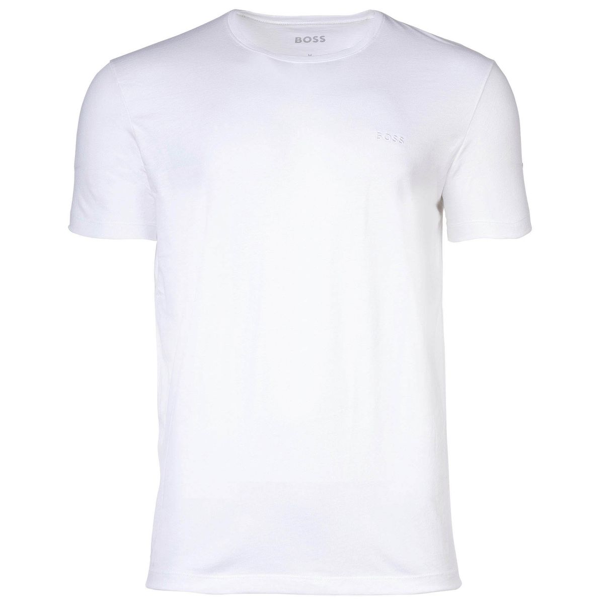 Klassisches weißes Baumwoll-T-Shirt mit Rundhalsausschnitt
