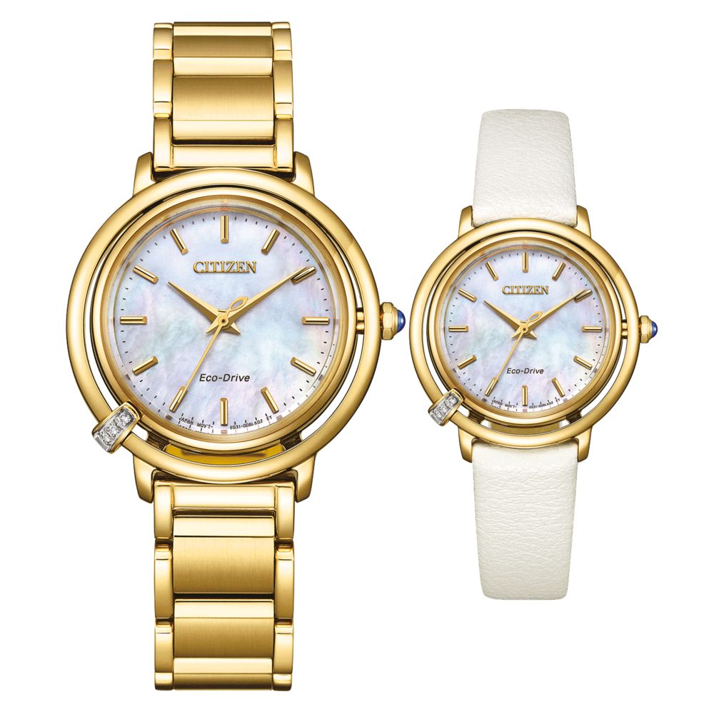 Elegante Eco-Drive mit Perlmutt-Zifferblatt