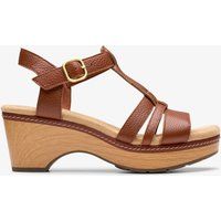 Leder-Keilsandalen im Clog-Stil