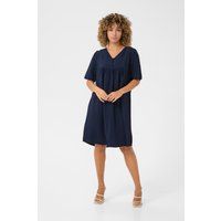 Lockeres Smock-Kleid mit V-Ausschnitt