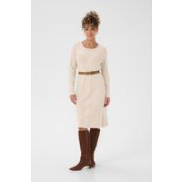 Dezent geripptes Strick-Midikleid