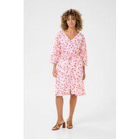 Blumiges A-Linien-Hemdblusenkleid