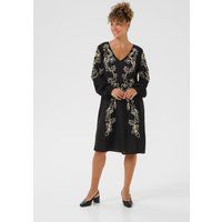 Besticktes Kleid mit V-Ausschnitt