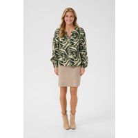 V-Ausschnitt Bluse mit Abstraktem Muster