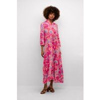 Gestuftes Paisley-Midi-Hemdblusenkleid