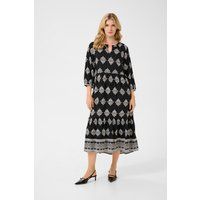 Gestuftes Midikleid mit Damast-Muster