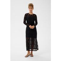 Transparentes Langarm-Midikleid aus Spitze