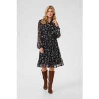 Gestuftes Hemdblusenkleid mit Streublumenmuster