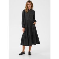 Gestuftes Midikleid mit Rüschenkragen