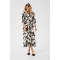 Hemdblusen-Midikleid mit geometrischem Muster