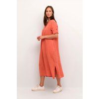 Midi-Leinenkleid im Straight Fit