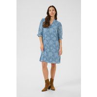Strukturiertes Schichtkleid mit Blumenmuster
