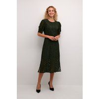 Florales Spitzen-Midikleid mit Puffärmeln