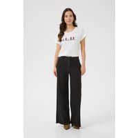 Hochgeschnittene Wide-Leg Jeans