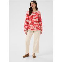 Lockerer Strickpullover mit abstraktem Paisleymuster