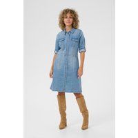 Feminines Jeans-Midikleid mit Knopfleiste