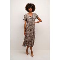Gestuftes Midikleid mit Leopardenmuster