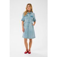 Feminines Denim-Hemdblusenkleid