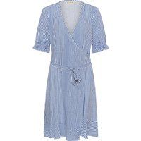 Gestreiftes Wickelkleid mit Volants