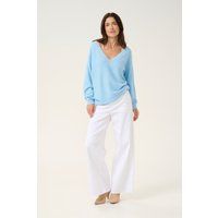 Lockerer Strickpullover mit V-Ausschnitt