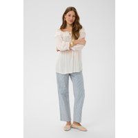 Gesmokte Off-Shoulder Rüschenbluse