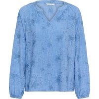 Bestickte Bluse mit V-Ausschnitt und Ballonärmeln