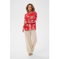 Locker geschnittene Langarm-Bluse mit Blumenmuster