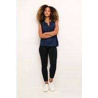 Ärmellose Bluse mit V-Schlitz-Ausschnitt