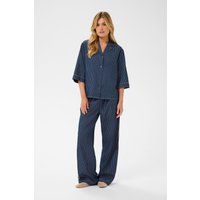 Kastiges Nadelstreifen-Shirt im Denim-Look