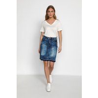 Distressed Denim-Bleistiftrock