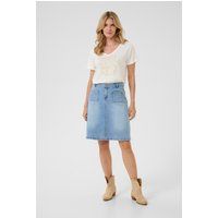 Hochtaillierter Jeansrock mit Wellenkanten-Taschen
