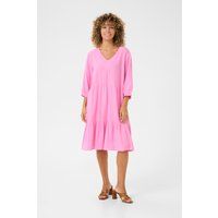Gestuftes A-Linien-Kleid aus Leinenmix