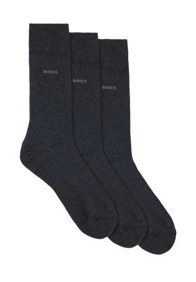 BOSS Kurzsocken, 3er-Pack, uni, für Herren, grau, 43-46