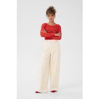 Hoch taillierte Hose mit weitem Bein