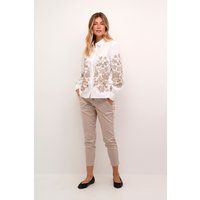 Bestickte Hemdbluse mit Blumenmuster